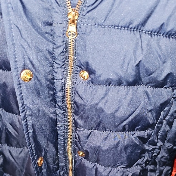 Old Navy Girl's Navy Fleece Quilted Jacket with Faux Fur Hood Size XLarge (14) - Picture 5 of 9